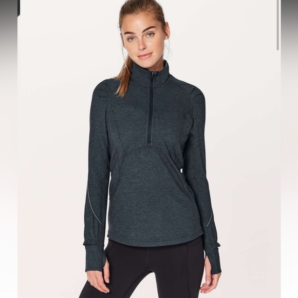 Lululemon Extra Mile 1/2 Zip / Heathered Nocturnal Teal/Black /‎ 4 - Picture 1 of 5